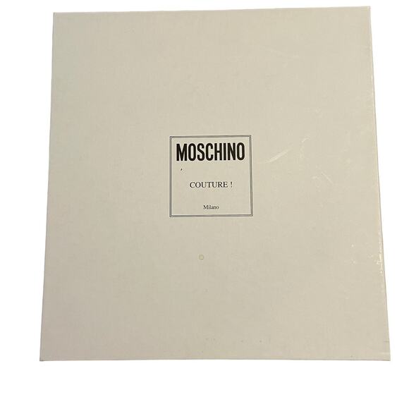 MOSCHINO Logo Jacquard Platform Sandals Canvas Party Statement Evening Sexy Sz 7 - Picture 12 of 13